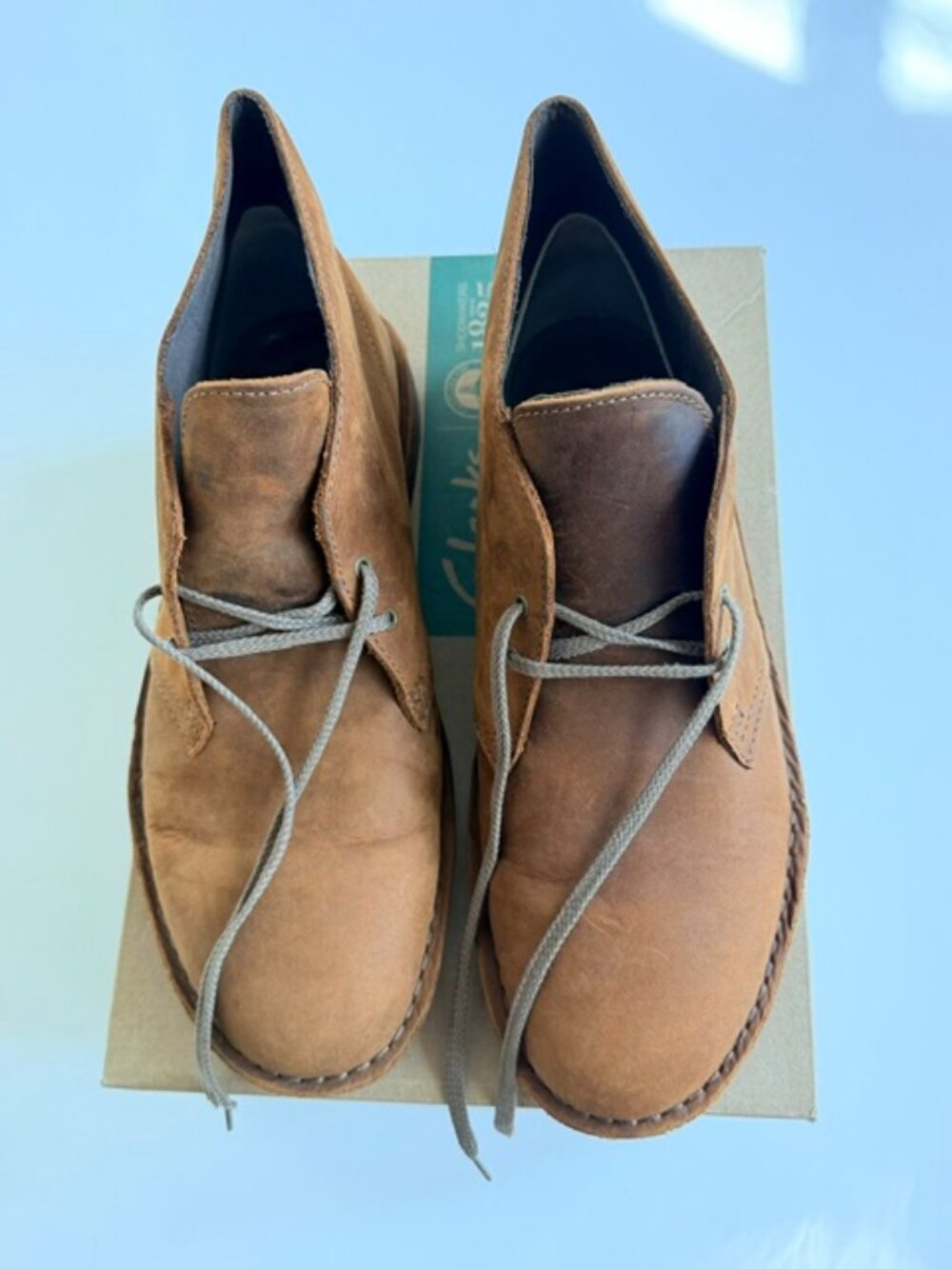 Clarks Bushacre 2 Men Sz 10.5 Brown Beeswax Leathr Chukka Desert Ankle Boot